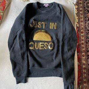 Sequin Sweatshirt by Bow & Drape Just in Queso